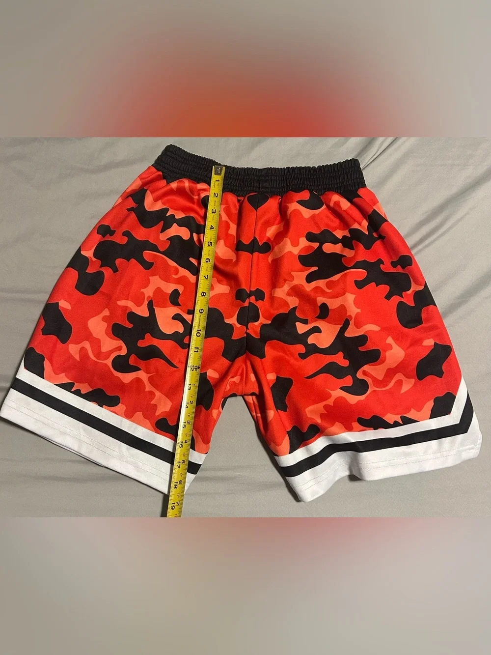 A3 apparels Red Camo Swim Trunks with Black Waistband-size m